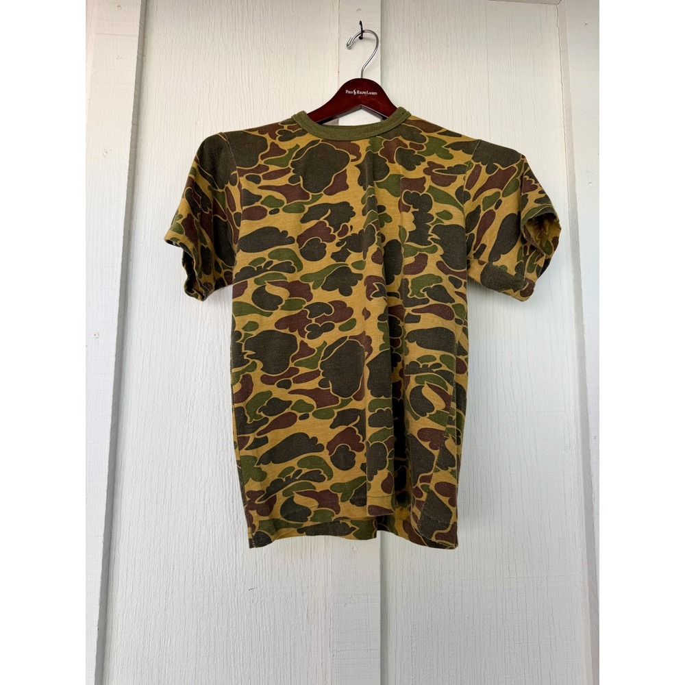 Vintage Saftbak Jim Catfish Hunter Endorsed Camo T-Shirt